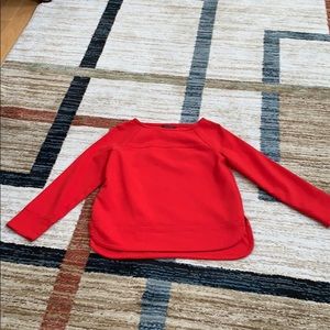 Banana Republic Red Long Sleeve Boat Neck Top